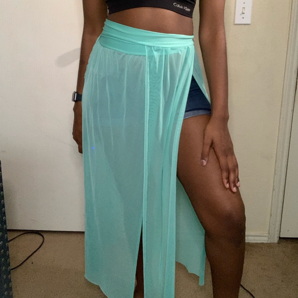 Sheer swim suit cover up